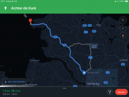 Navi mit Google Maps - Routenansicht