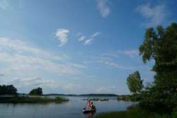 flugs das SUP ausprobiert auf dem Åsnen See