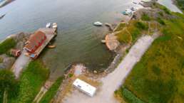 Unser Stellplatz in Rösselvik aus der Drohnenperspektive